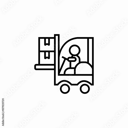 warehouse forklift icon sign vector