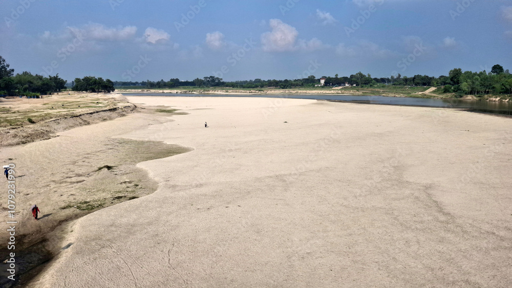 The rivers of Bangladesh have dried up due to obstruction in various parts of India. Photo taken from dinajpur,Bangladesh The rivers of Bangladesh have dried up due to obstruction in various parts of India. Photo taken from dinajpur,Bangladesh