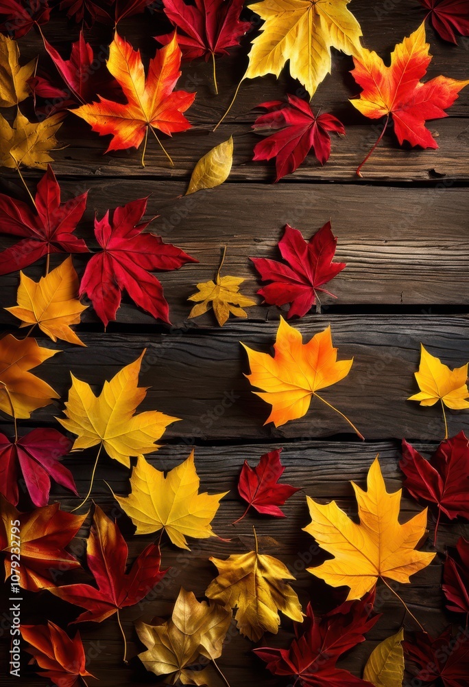 colorful autumn leaves spread across rustic wooden tabletop creating vibrant seasonal display beauty, nature, foliage, maple, oak, birch, texture, orange, red colorful autumn leaves spread across rustic wooden tabletop creating vibrant seasonal display beauty, nature, foliage, maple, oak, birch, texture, orange, red