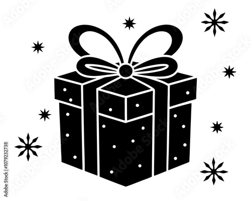 Christmas gift box vector isolated on transparent background