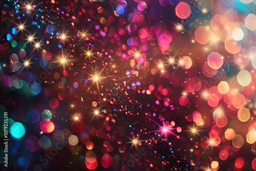 Red and gold Christmas background with bokeh lights, festive holiday vibe