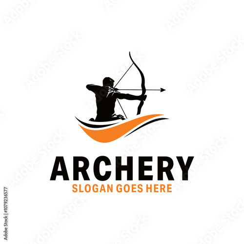 archery logo template design Vector illustration