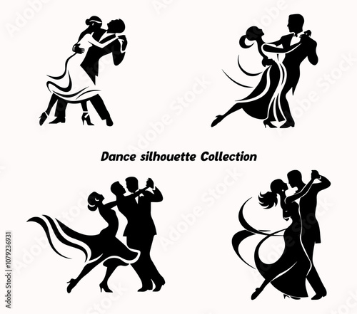 silhouettes of dancing couple