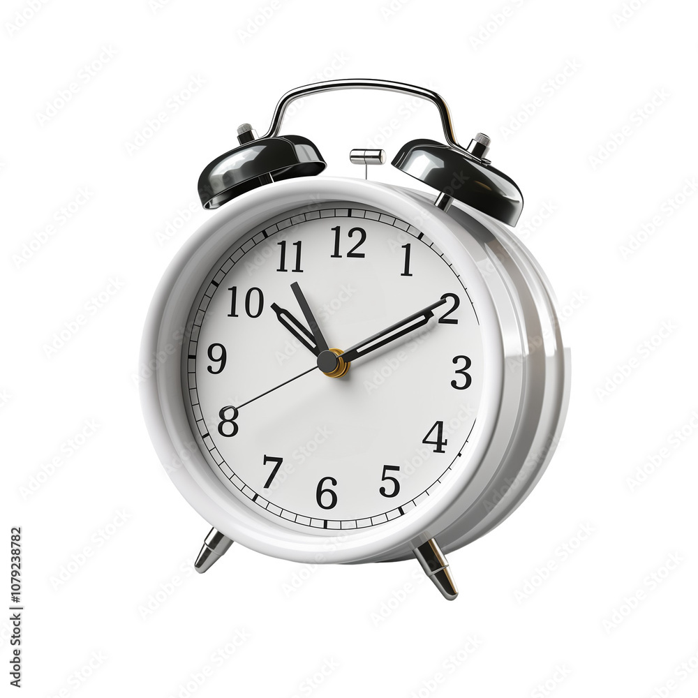 White Alarm Clock Isolated On Transparent Background White Alarm Clock Isolated On Transparent Background