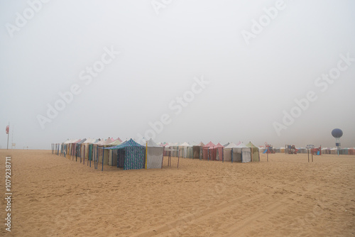 The famous Nazaré beach in cloudy weather