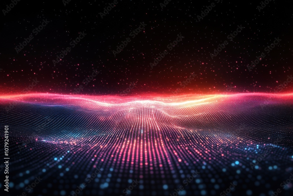 tech grid design, glowing grid with digital abstract shapes on a dark background symbolizes technological connectivity in a banner tech grid design, glowing grid with digital abstract shapes on a dark background symbolizes technological connectivity in a banner