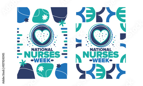 National Nurses Week. Thank you nurses. Medical and health care concept. Fighters against viruses and diseases. In honour of the doctors. Celebrated annual in United States. Vector illustration poster