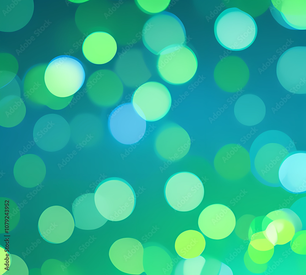 Green bokeh background with blue bokeh effect defocused lights on dark background.generative ai Green bokeh background with blue bokeh effect defocused lights on dark background.generative ai