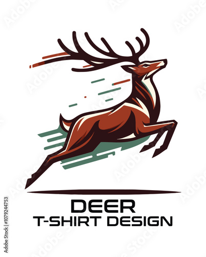 Deer Vector T Shirt Design