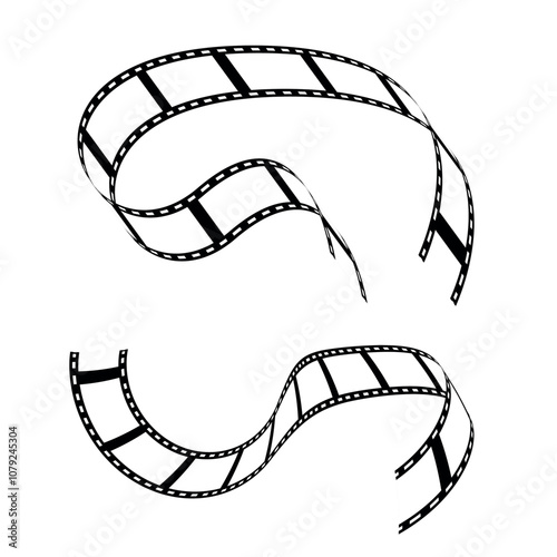 illustration of film roll. film strip illustration. 3d film roll. Film strip set vector image