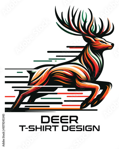 Deer Vector T Shirt Design