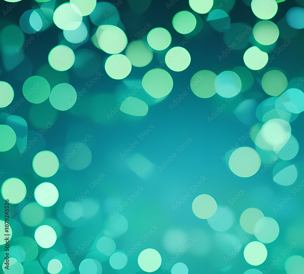 Green bokeh background with blue bokeh effect defocused lights on dark background.generative ai Green bokeh background with blue bokeh effect defocused lights on dark background.generative ai