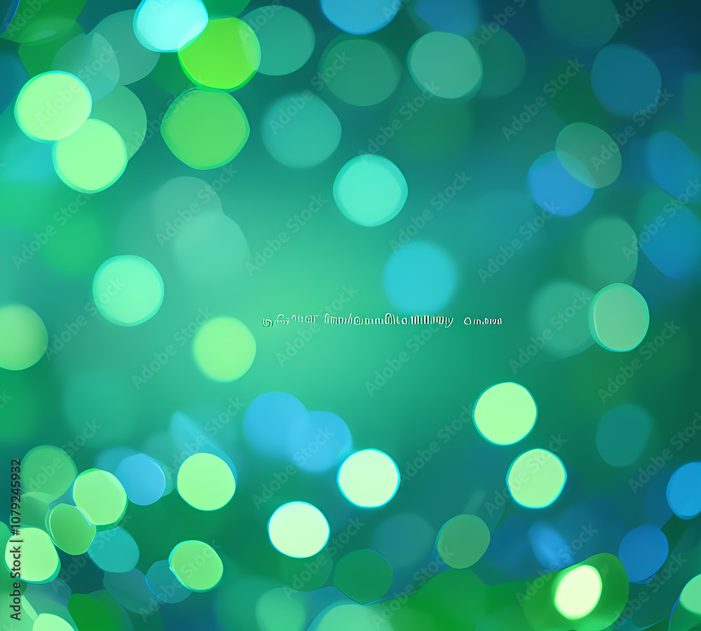 Green bokeh background with blue bokeh effect defocused lights on dark background.generative ai Green bokeh background with blue bokeh effect defocused lights on dark background.generative ai