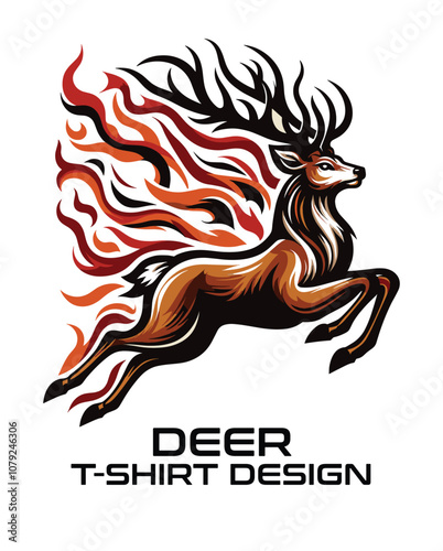 Deer Vector T Shirt Design