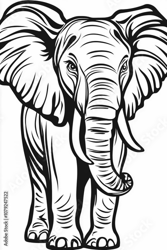 Wallpaper Mural A cartoon elephant with a big smile on its face Torontodigital.ca