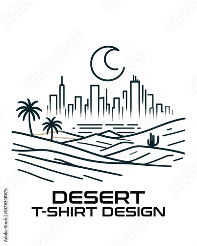  Desert Vector T Shirt Design photo