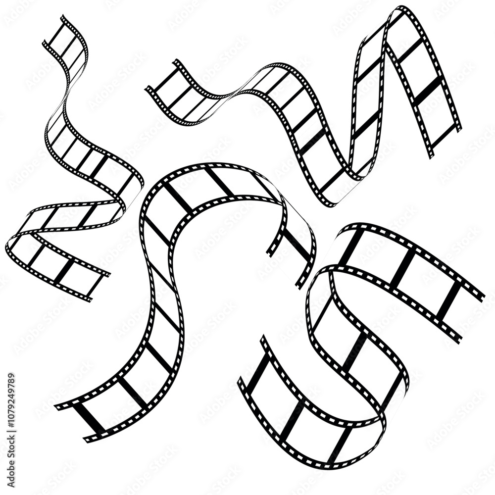 film strip set black and white film strip Film tape vintage icon