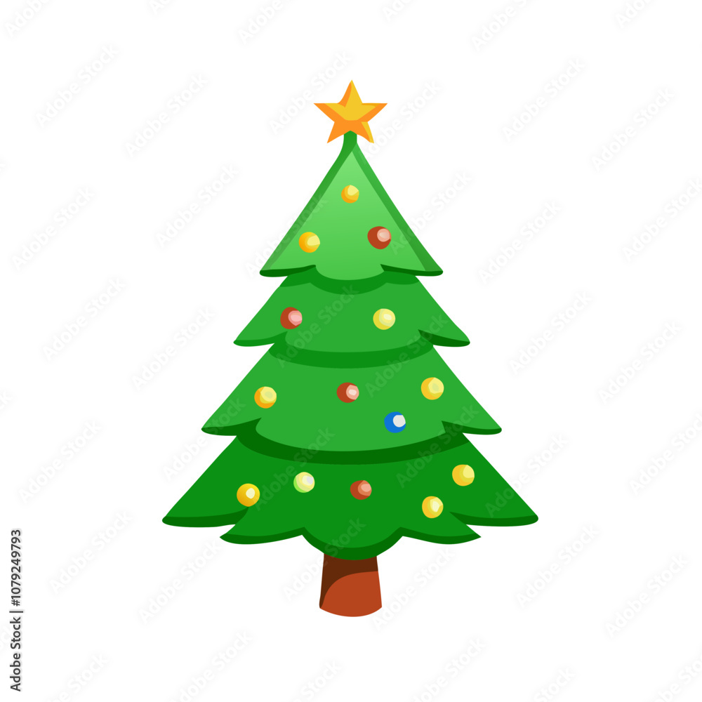 illustration of Christmas tree with star, Christmas tree vector art illustration of Christmas tree with star, Christmas tree vector art