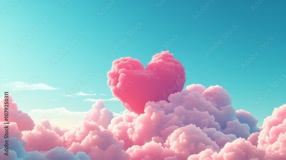 Valentine's Day Love Heart Cloud stock illustration - Valentine's Day Love Heart Cloud stock illustration -