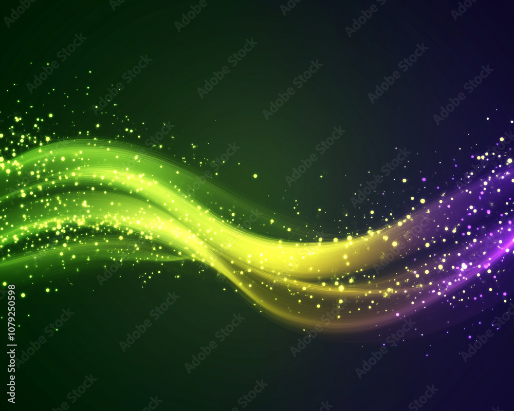 Fototapeta premium Festive Sparkle: Abstract Chartreuse and Violet Background with Starlight Effect