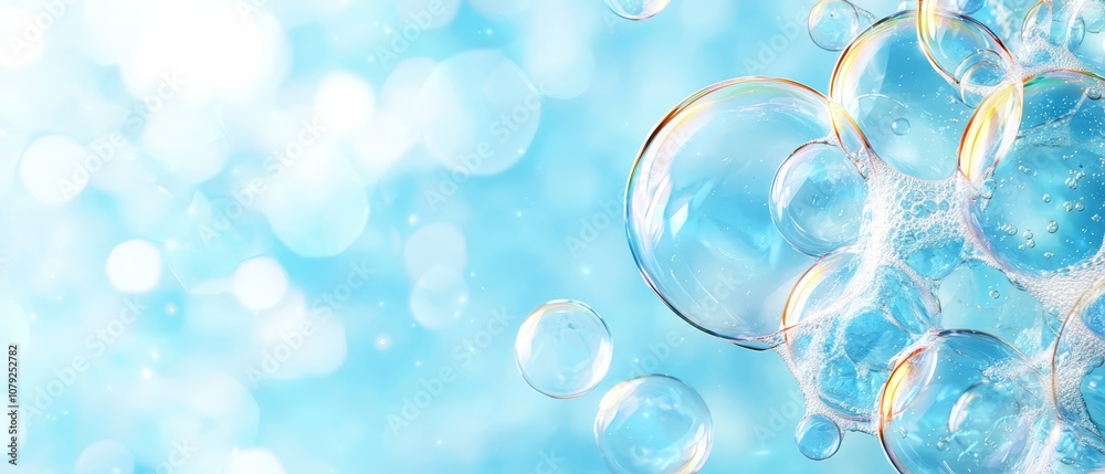 A bunch of soap bubbles floating in the air A bunch of soap bubbles floating in the air