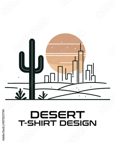  Desert Vector T Shirt Design photo