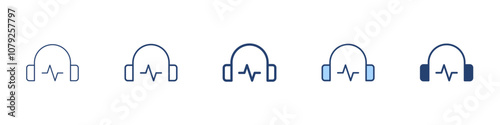 Headphone sound icon Symbol set collection