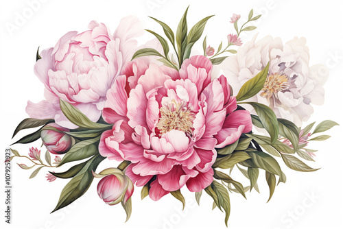 Colors peony tattoo on white background. Peony tattoo. Tattoo. Peony tattoo on skin. Tattoo ideas. For tattoo artists. Tattoo parlor. Love tattoo. Colors ink. My tattoo. Isolated tattoo.