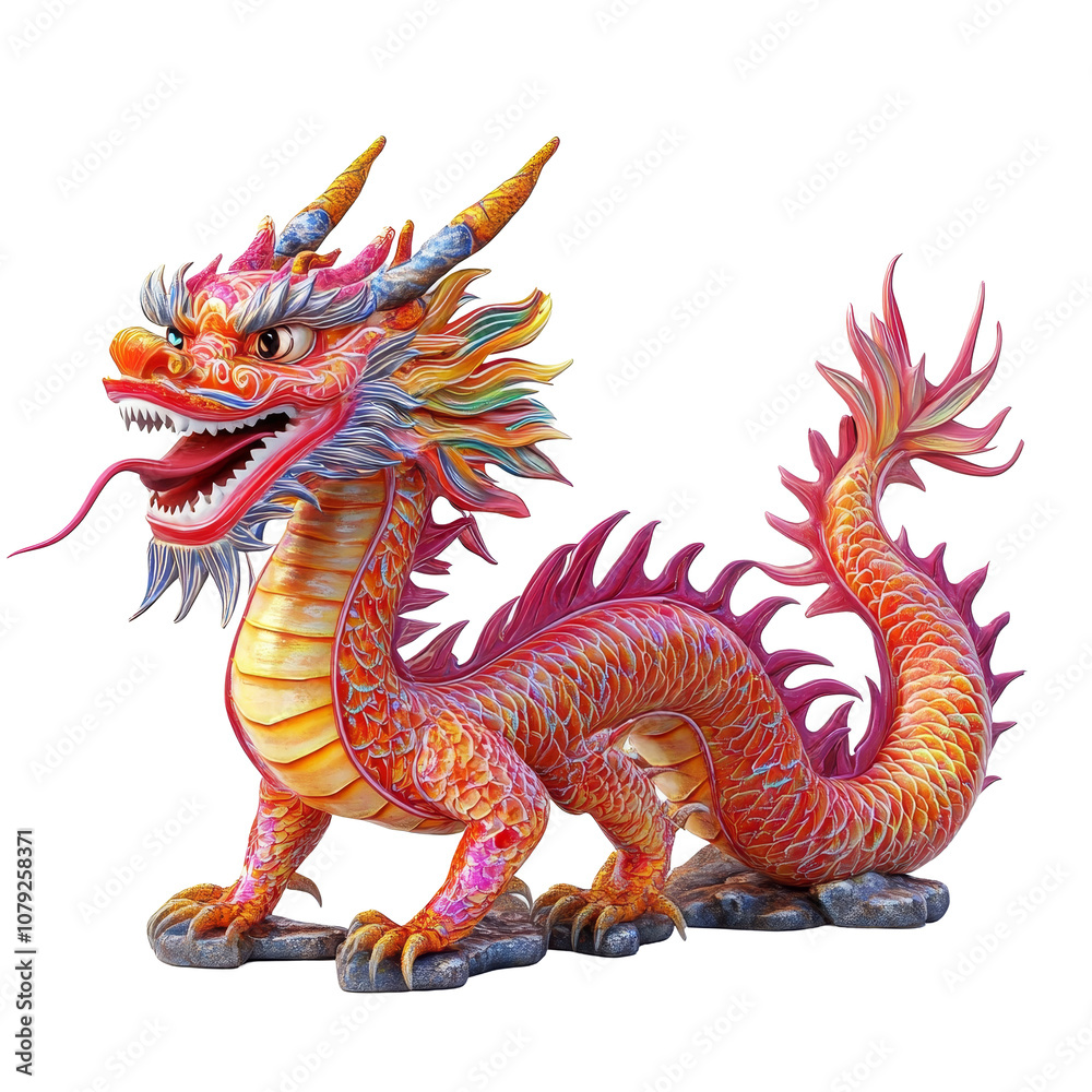 Vibrant Chinese dragon illustration, isolated on a transparent background, showcasing exquisite colors and intricate details, Chinese Dragon Isolated on transparent background Vibrant Chinese dragon illustration, isolated on a transparent background, showcasing exquisite colors and intricate details, Chinese Dragon Isolated on transparent background