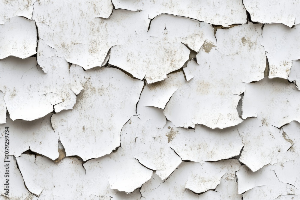 Weathered White Painted Surface with Cracked and Peeling Texture Weathered White Painted Surface with Cracked and Peeling Texture