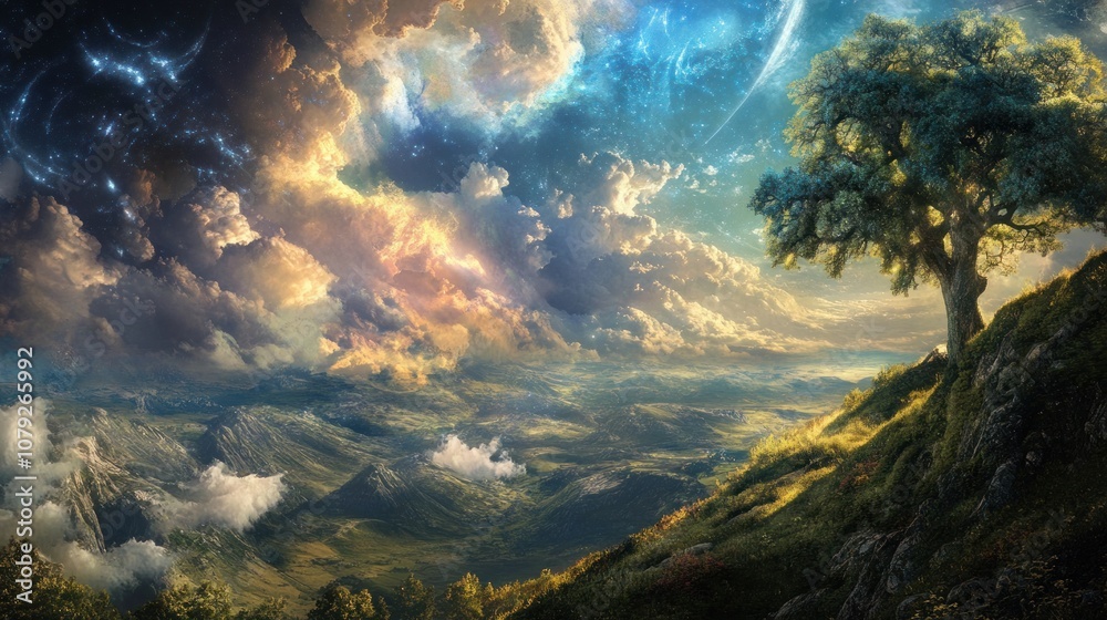 Dreamy Landscape with a Lone Tree Dreamy Landscape with a Lone Tree