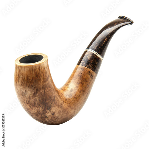 Elegant kaempfer pipe isolated on a transparent background showcasing craftsmanship and intricate design details, Kaempfer isolated on transparent background photo