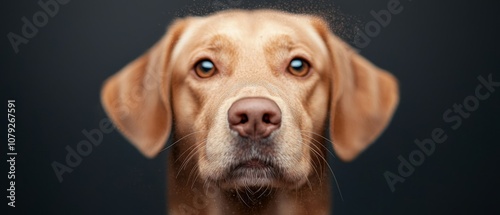 Wallpaper Mural  A close up of a dog's face with a black background Torontodigital.ca