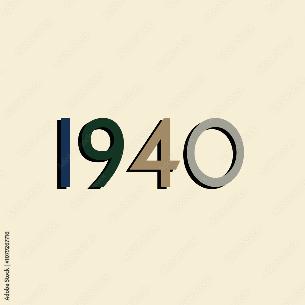 Lettering from the year 1940, with cold and retro pastel colors Lettering from the year 1940, with cold and retro pastel colors