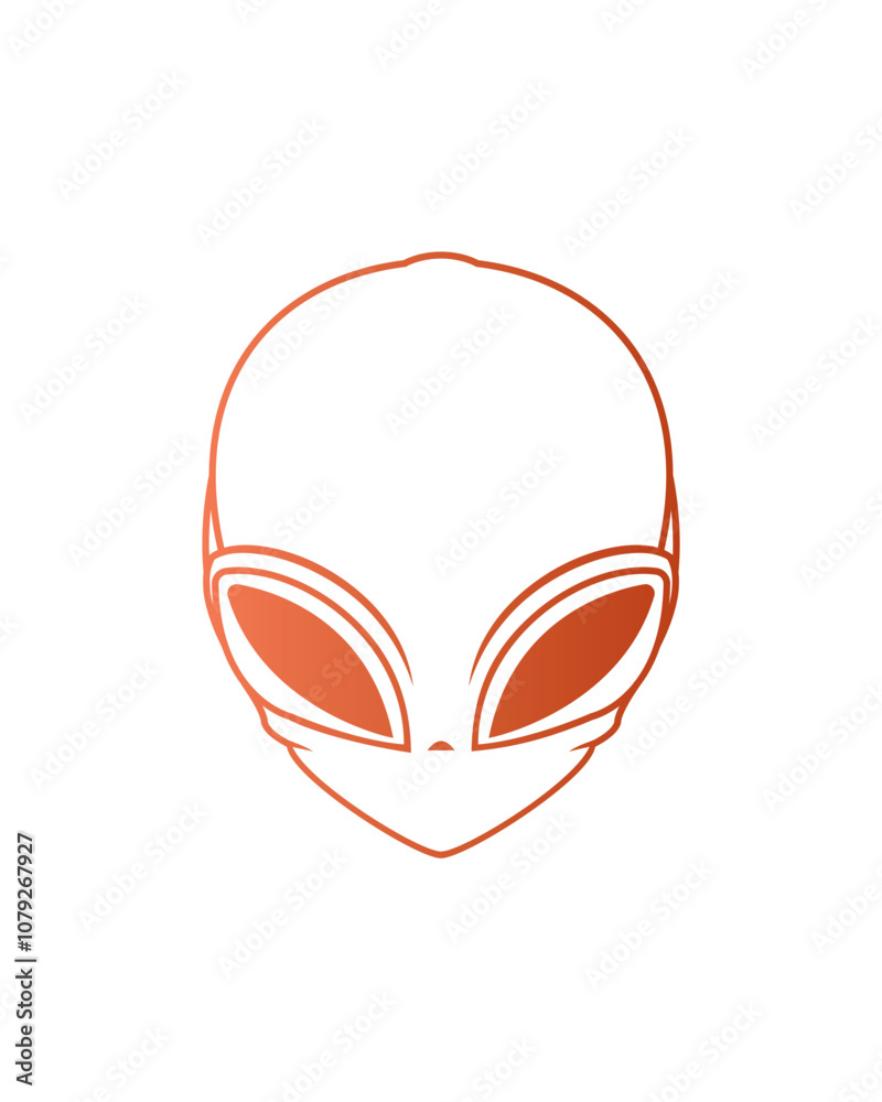 Classic alien with big eyes. Original vector illustration in vintage style. T-shirt design. Classic alien with big eyes. Original vector illustration in vintage style. T-shirt design.