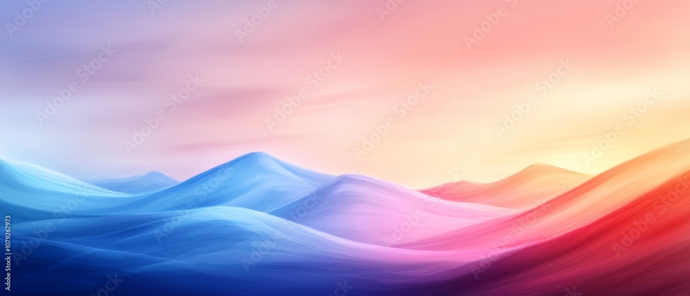 A colorful landscape with mountains in the background A colorful landscape with mountains in the background