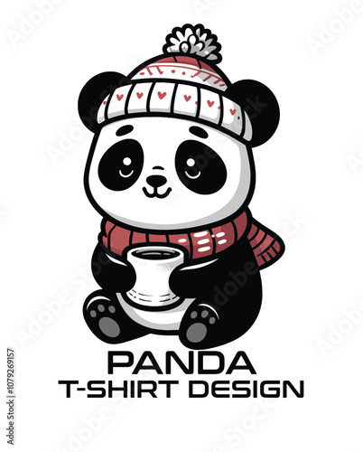 Panda Vector T Shirt Design photo