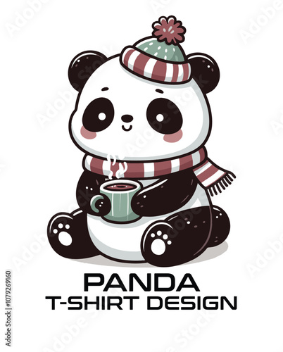 Panda Vector T Shirt Design photo