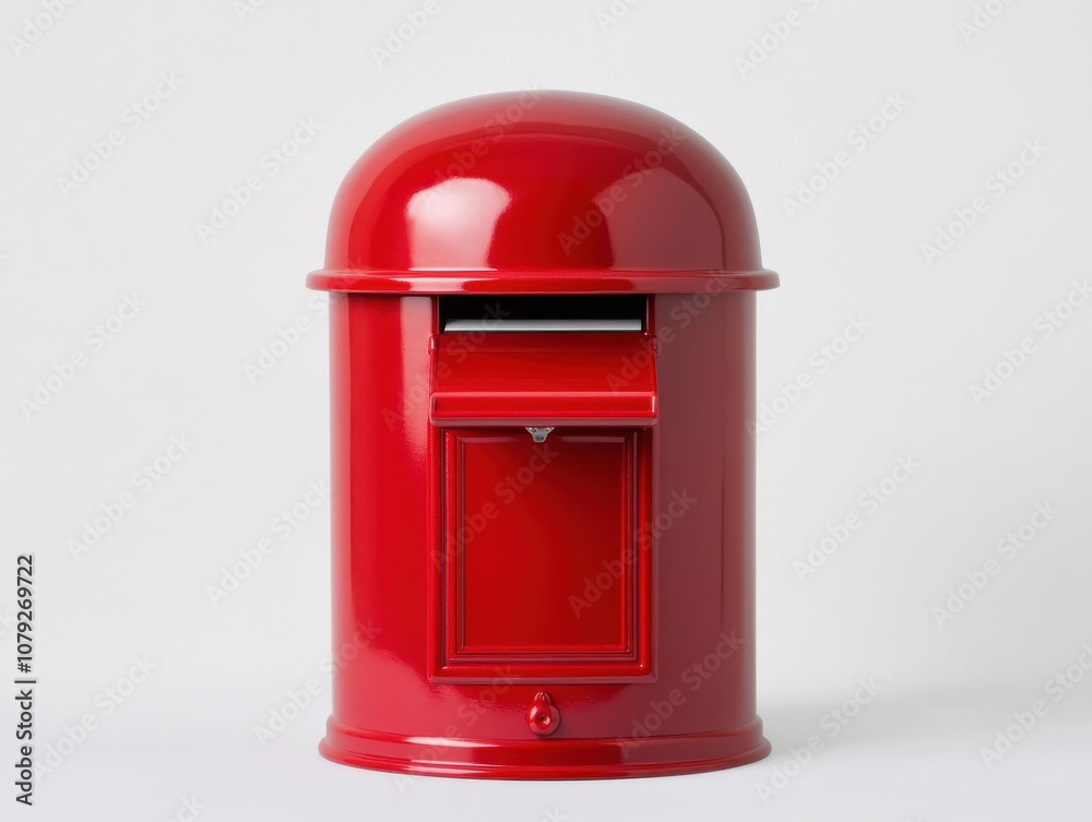 Bright Red Mailbox with Shiny Finish and Slot Design Bright Red Mailbox with Shiny Finish and Slot Design