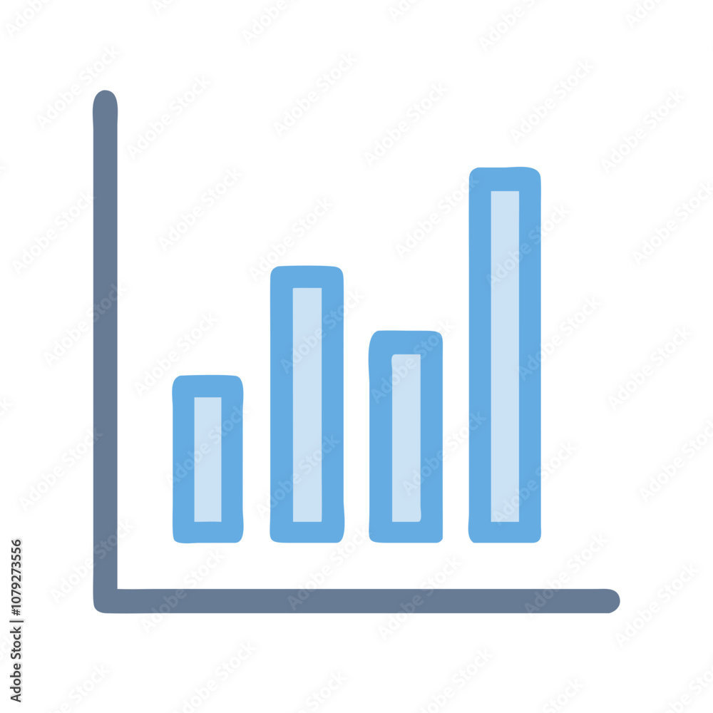 Vector icon depicting a bar graph illustrating statistical data trends in a business setting during the daytime Vector icon depicting a bar graph illustrating statistical data trends in a business setting during the daytime