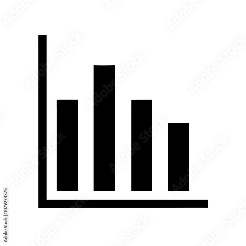 Bar graph vector icon illustrating data representation for analysis in business presentations or reports during modern data-driven discussions