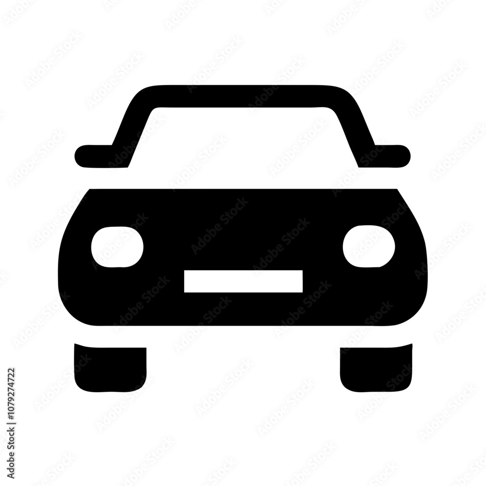 Stylized vector icon representing the front view of a car designed for graphic and digital use, suitable for websites, applications, and infographics across various industries Stylized vector icon representing the front view of a car designed for graphic and digital use, suitable for websites, applications, and infographics across various industries