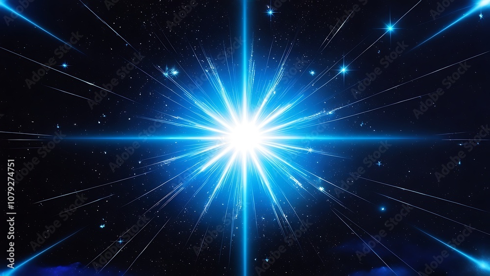 A bright blue light burst in space A bright blue light burst in space