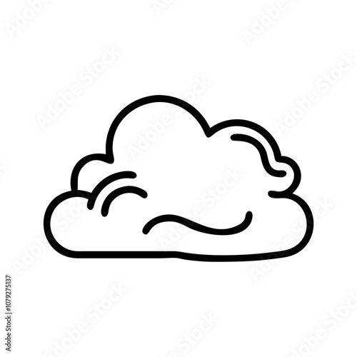 Simple vector icon depicting a fluffy cloud in a minimalist style, suitable for use in digital designs or weather-related applications