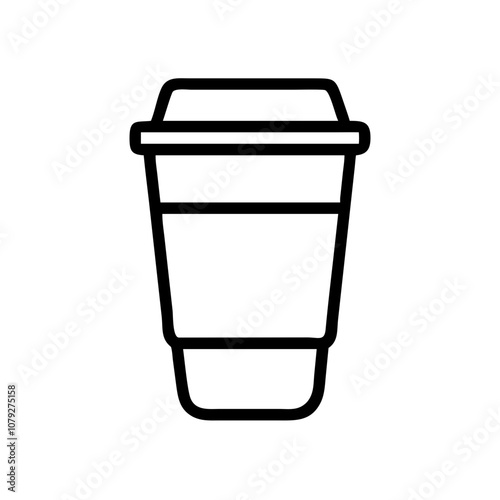 A simple vector icon of a coffee cup for versatile design applications, perfect for cafes, morning routines, or relaxation themes