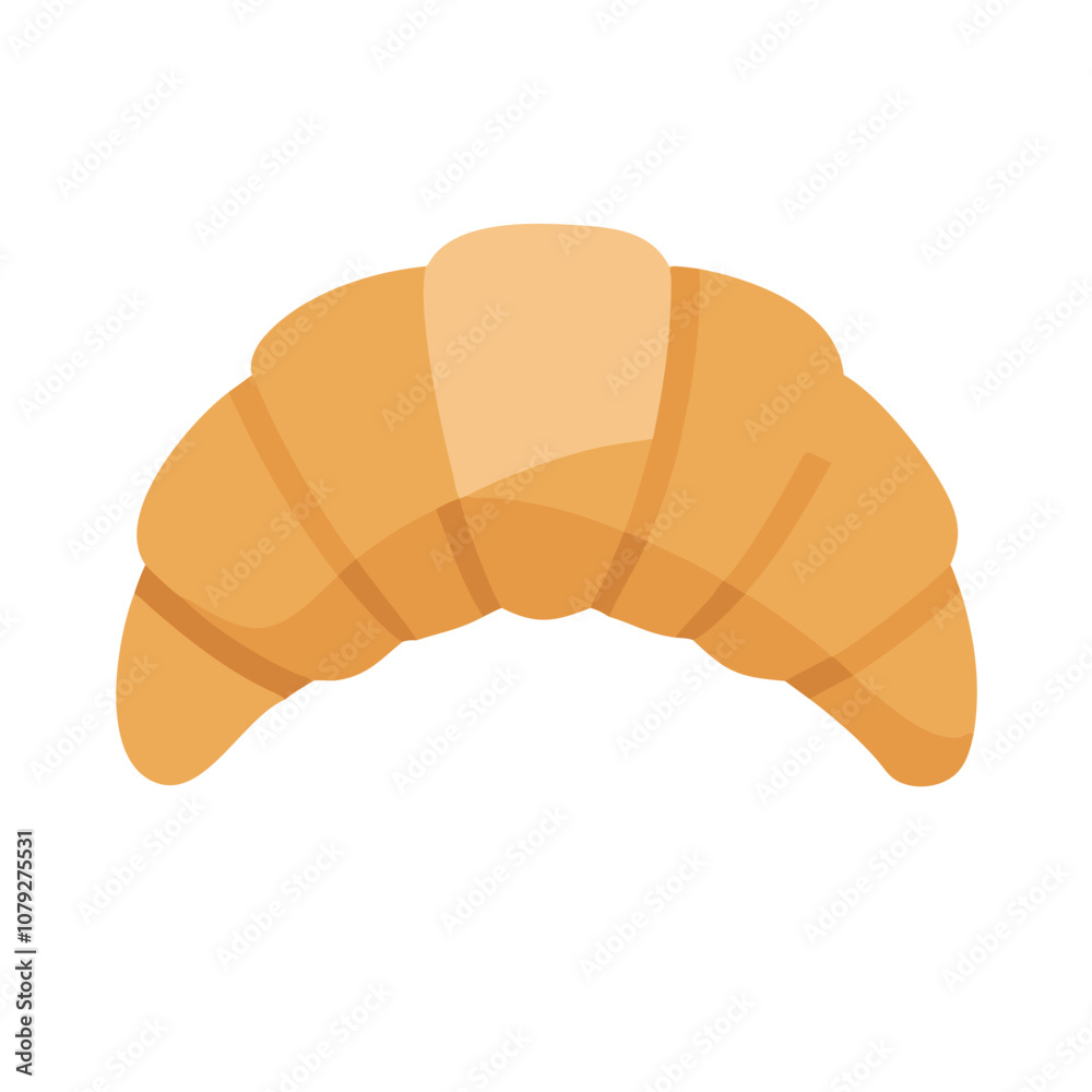 A simple vector icon depicting a freshly baked croissant with golden brown layers perfect for use in culinary designs and food-related projects A simple vector icon depicting a freshly baked croissant with golden brown layers perfect for use in culinary designs and food-related projects