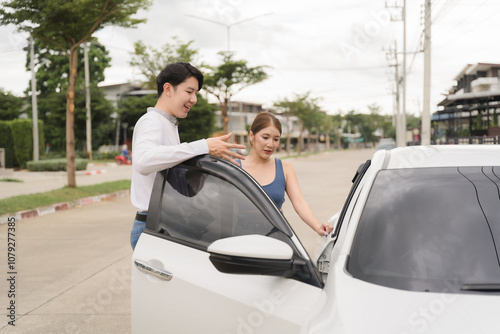 Happy Couple Buying New Car 