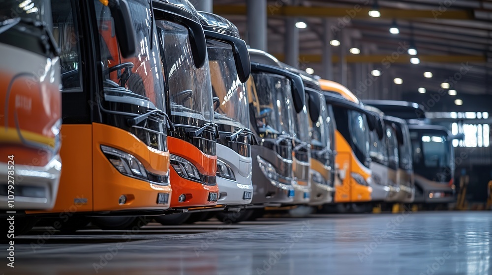 Explore our extensive selection of rental buses parked at premier bus rental service facility Explore our extensive selection of rental buses parked at premier bus rental service facility