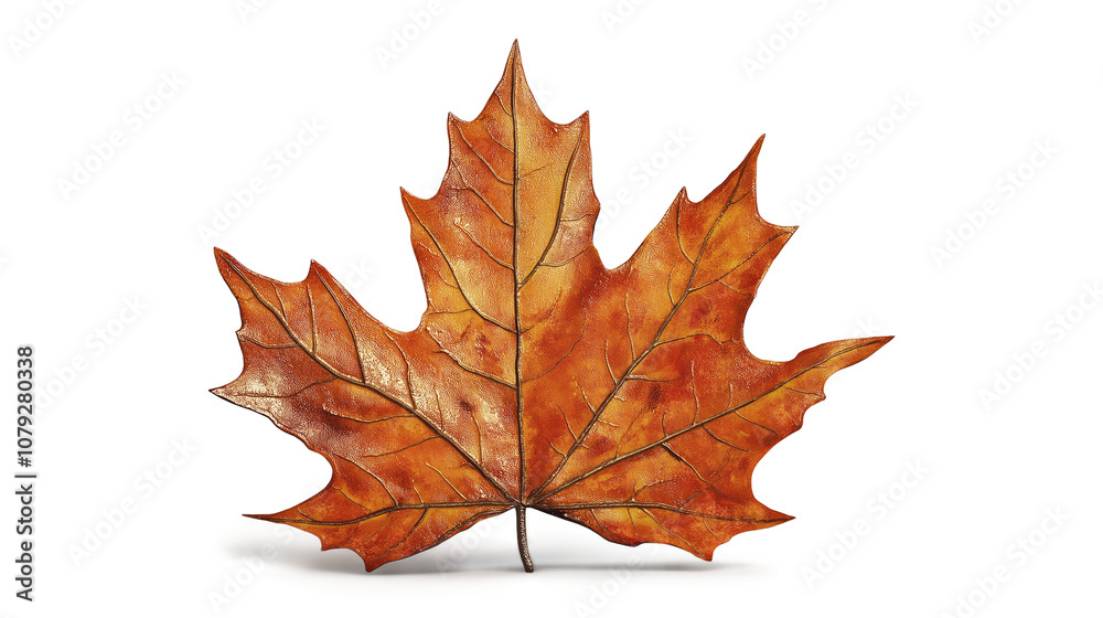 Maple leaf in autumn-fall color isolated on a white background Maple leaf in autumn-fall color isolated on a white background