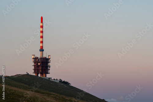 Chasseral peak in Switzerland in the Jura Range, observation tower